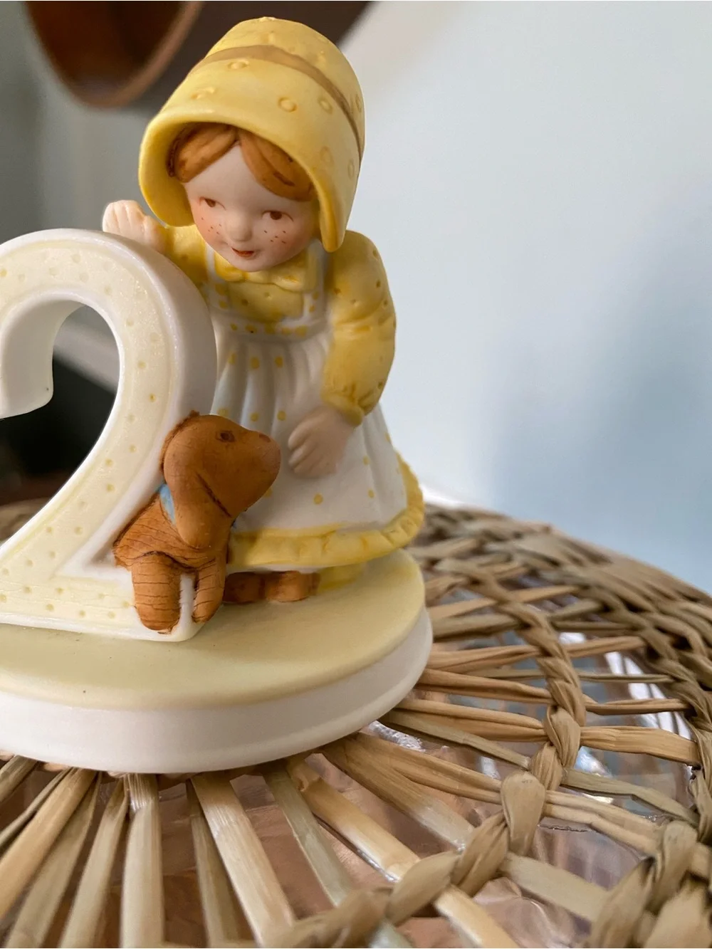 Vintage 1983 Holly Hobbie “Age 2” Porcelain Birthday Figurine Cake Topper